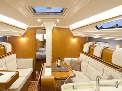 Salon of Redshift, a Dehler 38 sailboat at Grad Biograd na Moru, Croatia