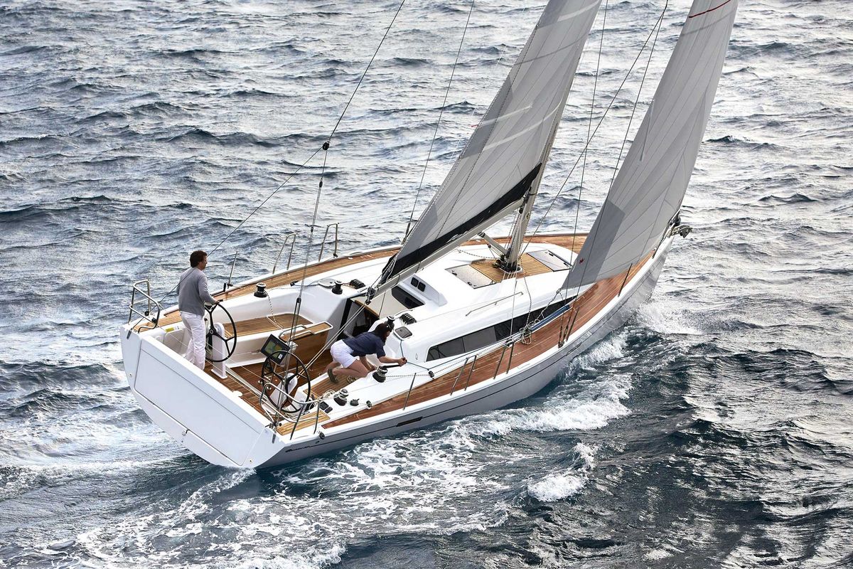 Exterior view of Redshift, a Dehler 38 sailboat at Grad Biograd na Moru, Croatia