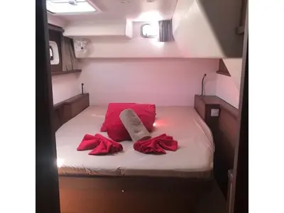 Cabin on Paula , a Lagoon 450 catamaran at Sant Antoni de Portmany, Spain