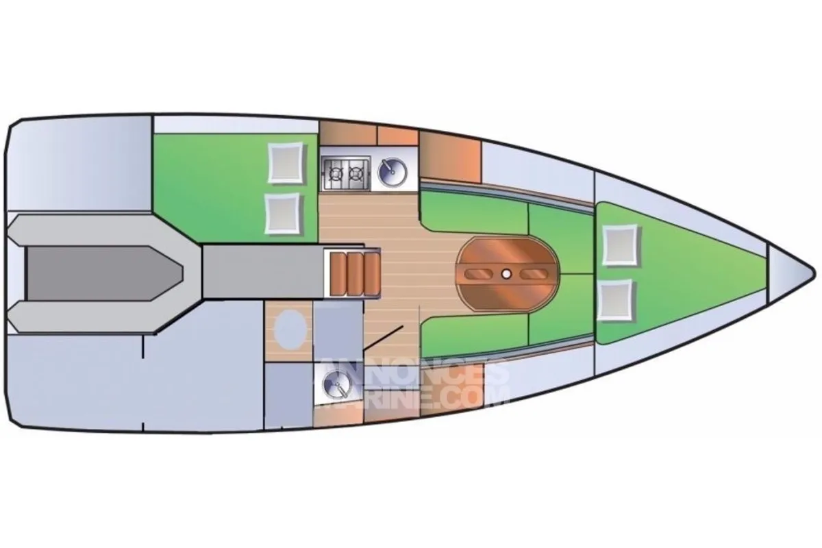Floor plan of Aliex, a Gulet Mojito 888 sailboat at Port Navalo, France