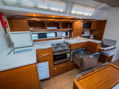 Galley of Whistler, a Hanse Yachts Hanse 460 sailboat at Seget Donji, Croatia