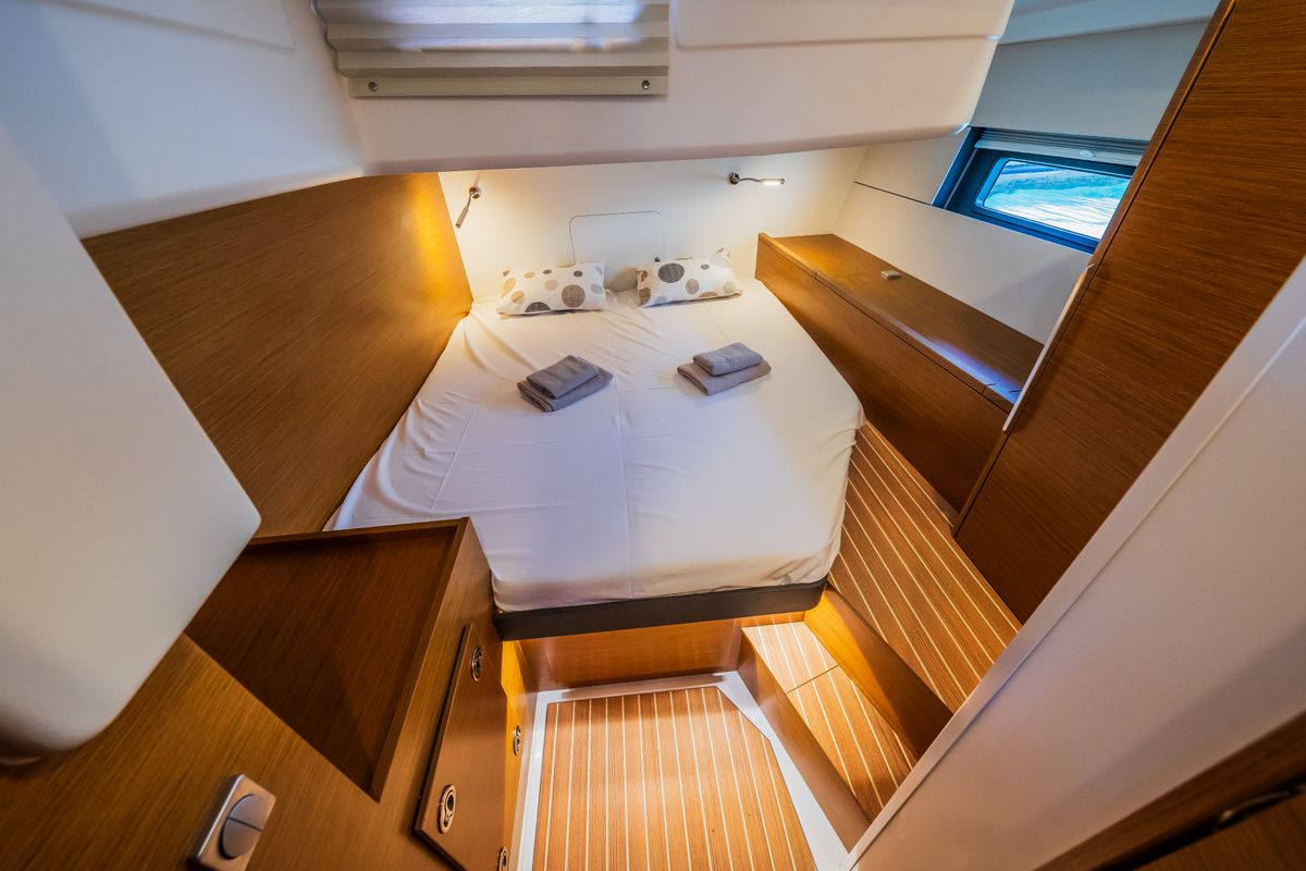 Cabin on Whistler, a Hanse Yachts Hanse 460 sailboat at Seget Donji, Croatia