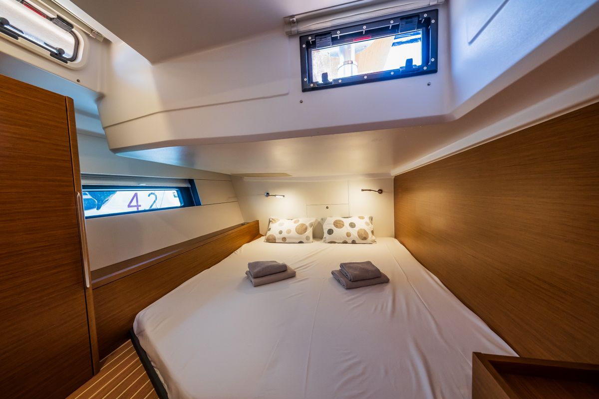 Cabin on Whistler, a Hanse Yachts Hanse 460 sailboat at Seget Donji, Croatia