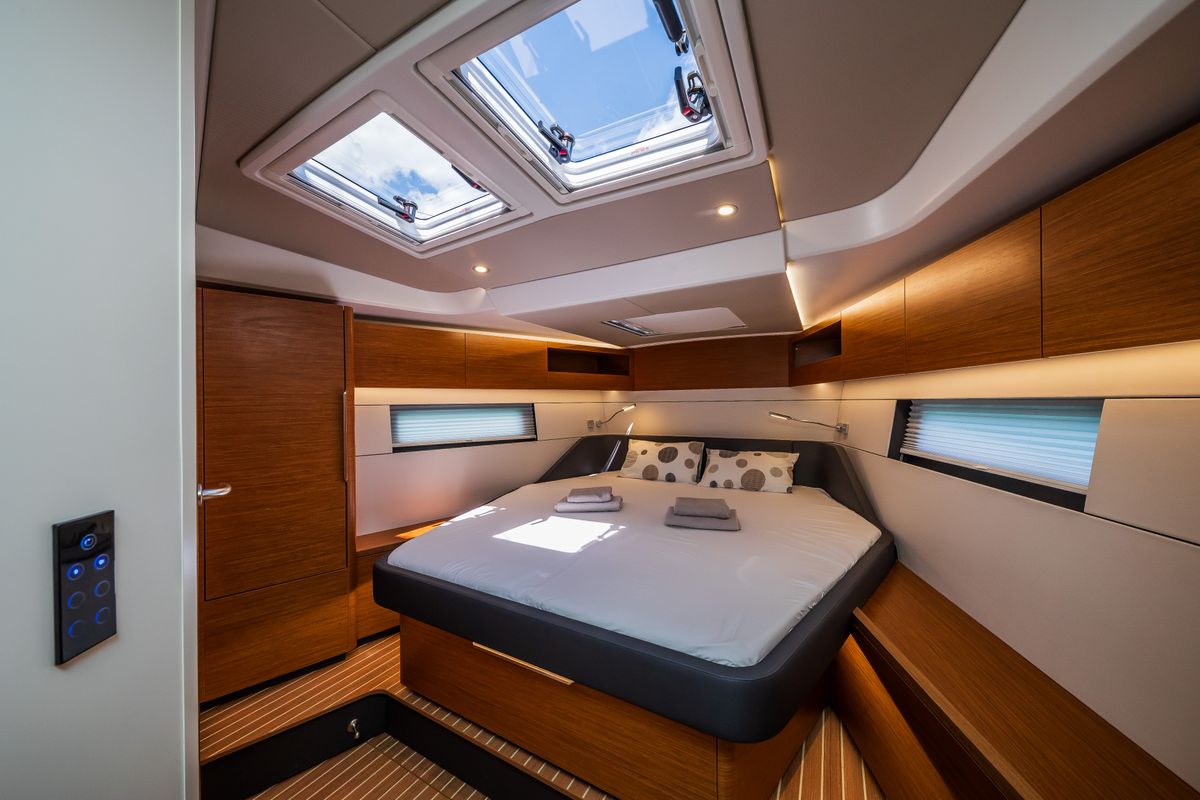 Cabin on Whistler, a Hanse Yachts Hanse 460 sailboat at Seget Donji, Croatia