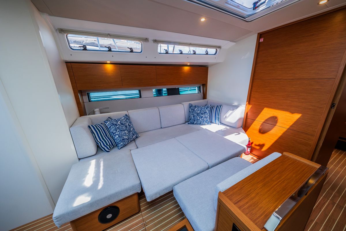 Salon of Whistler, a Hanse Yachts Hanse 460 sailboat at Seget Donji, Croatia