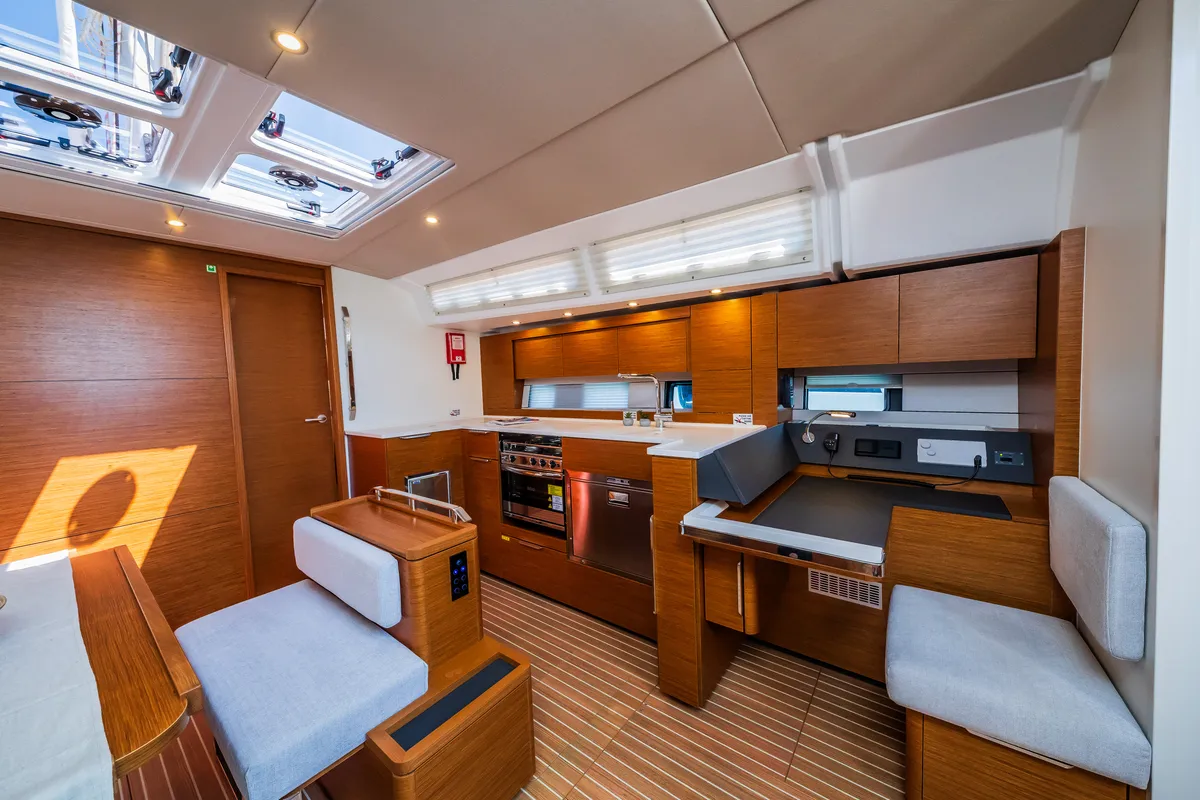 Salon of Whistler, a Hanse Yachts Hanse 460 sailboat at Seget Donji, Croatia