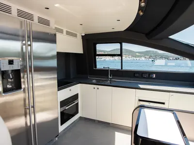 Galley of PREWI, a Azimut 78 Fly yacht at Grad Šibenik, Croatia