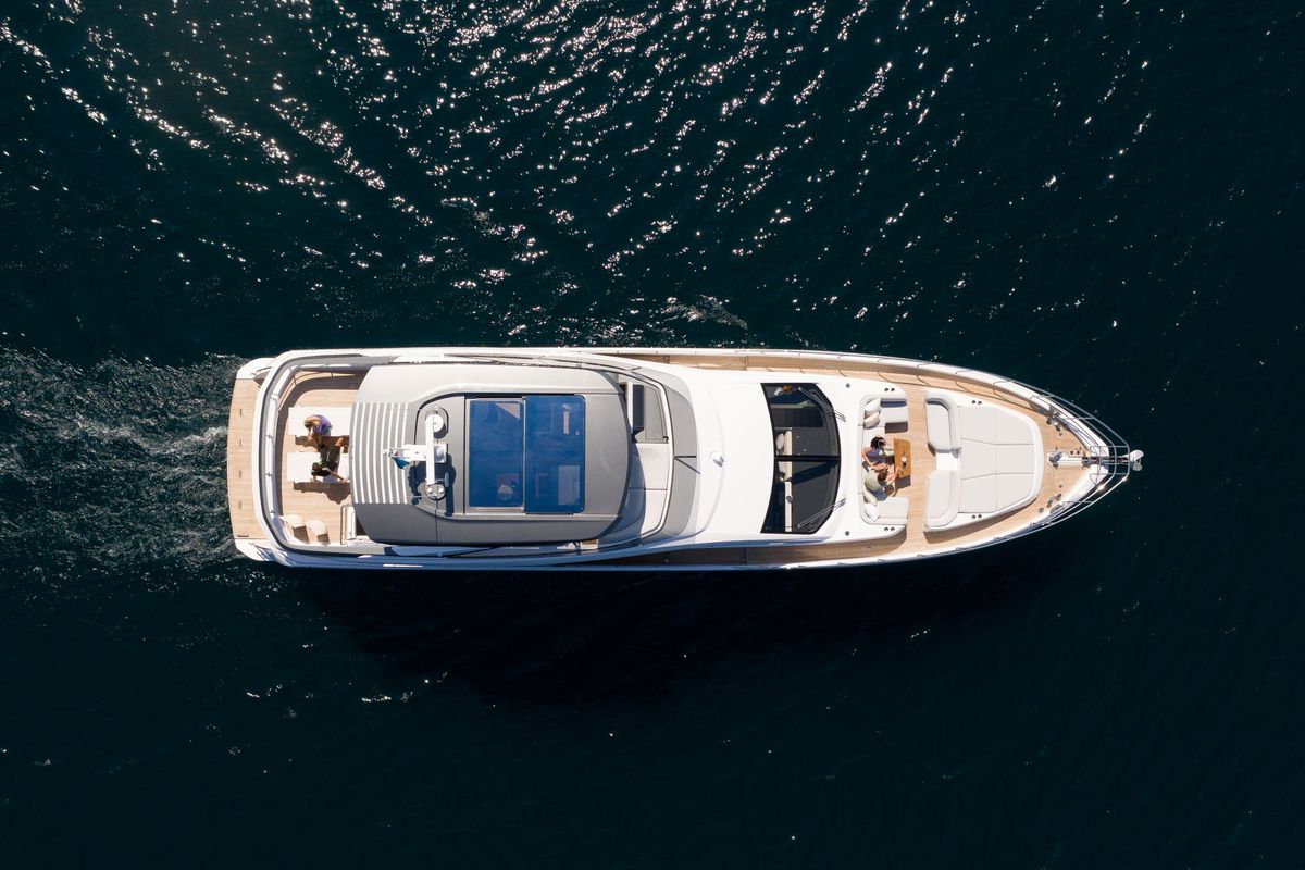 Exterior view of PREWI, a Azimut 78 Fly yacht at Grad Šibenik, Croatia