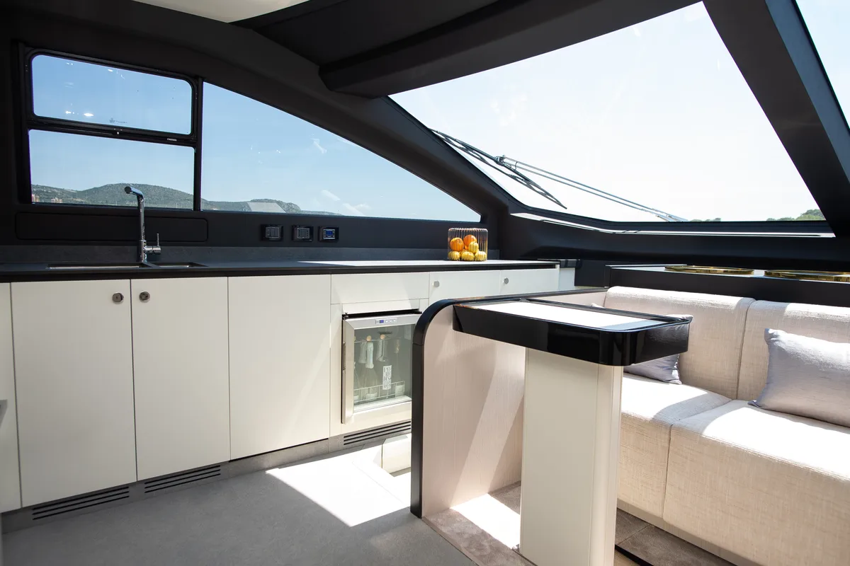 Galley of PREWI, a Azimut 78 Fly yacht at Grad Šibenik, Croatia