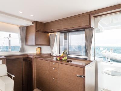 Galley of Myrto, a Lagoon 450 Fly catamaran at Athens, Greece