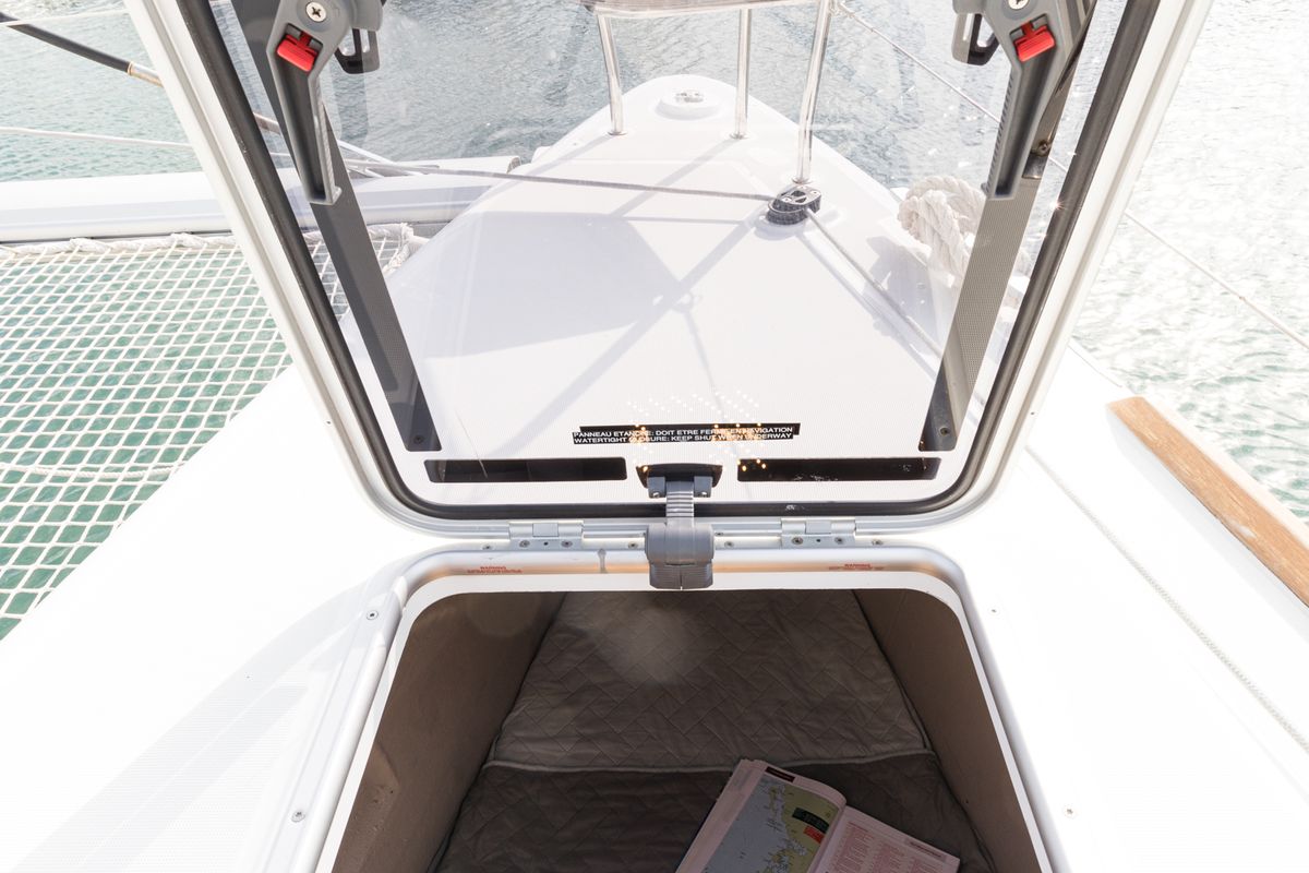 Myrto, a Lagoon 450 Fly catamaran at Athens, Greece