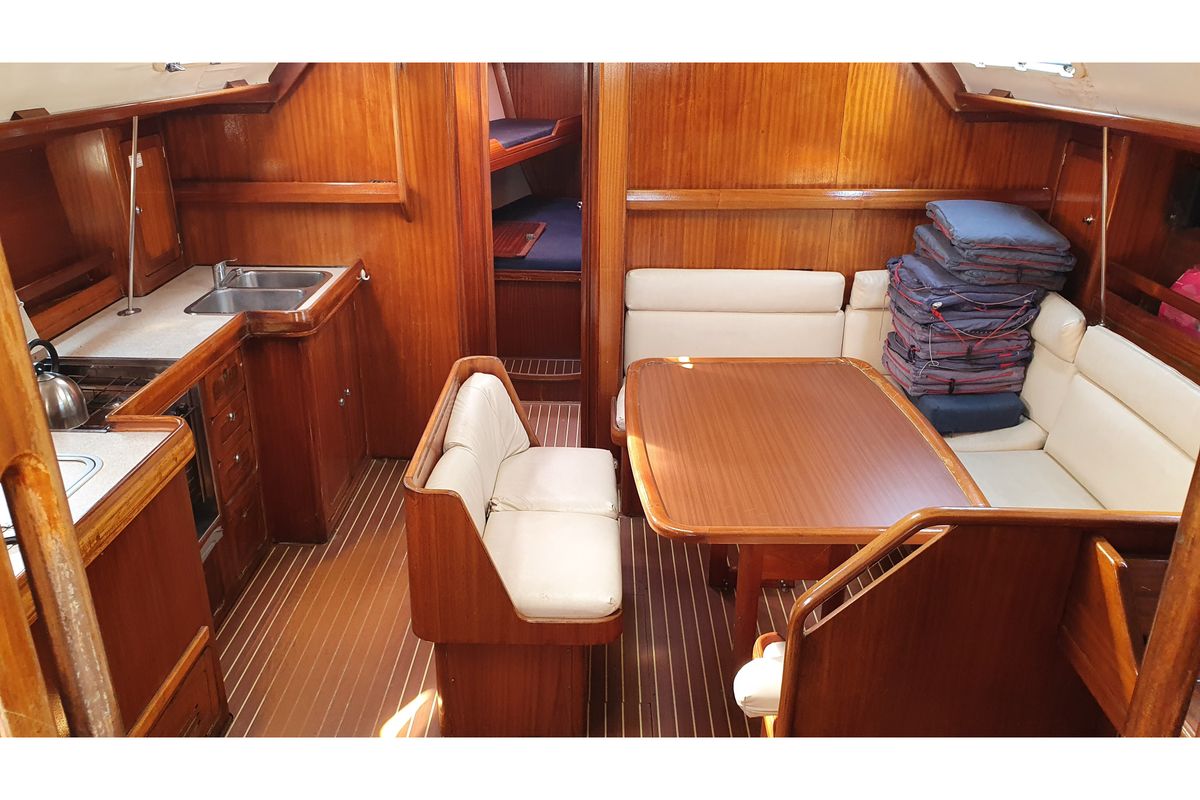Salon of Achilleas II, a Bavaria 47 sailboat at Municipal Unit of Rhodes, Greece