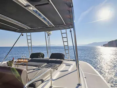 Andare Avanti, a Lagoon Lagoon 50 catamaran at Municipal Unit of Nea Peramos, Greece