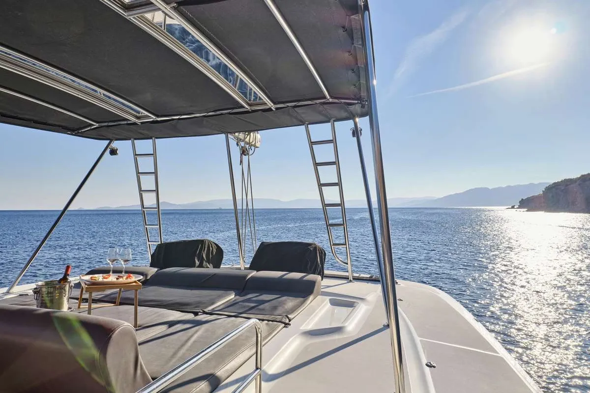 Andare Avanti, a Lagoon Lagoon 50 catamaran at Municipal Unit of Nea Peramos, Greece