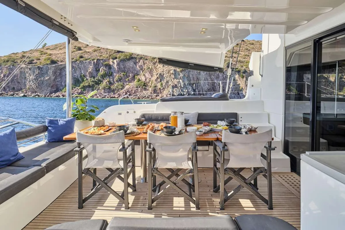 Andare Avanti, a Lagoon Lagoon 50 catamaran at Municipal Unit of Nea Peramos, Greece