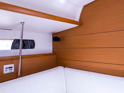 Salon of Vega, a Jeanneau Sun Odyssey 469 sailboat at Municipal Unit of Nea Peramos, Greece