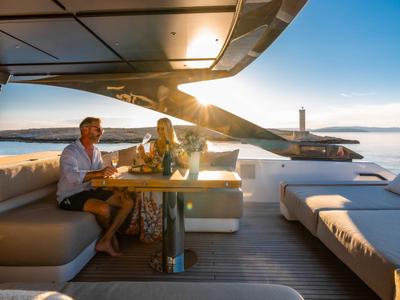 Deck of Kimani, a Bluegame BG74 yacht at Punat, Croatia