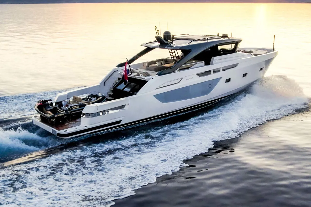 Exterior view of Kimani, a Bluegame BG74 yacht at Punat, Croatia