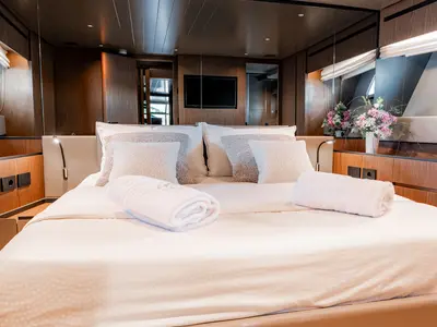 Cabin on Kimani, a Bluegame BG74 yacht at Punat, Croatia