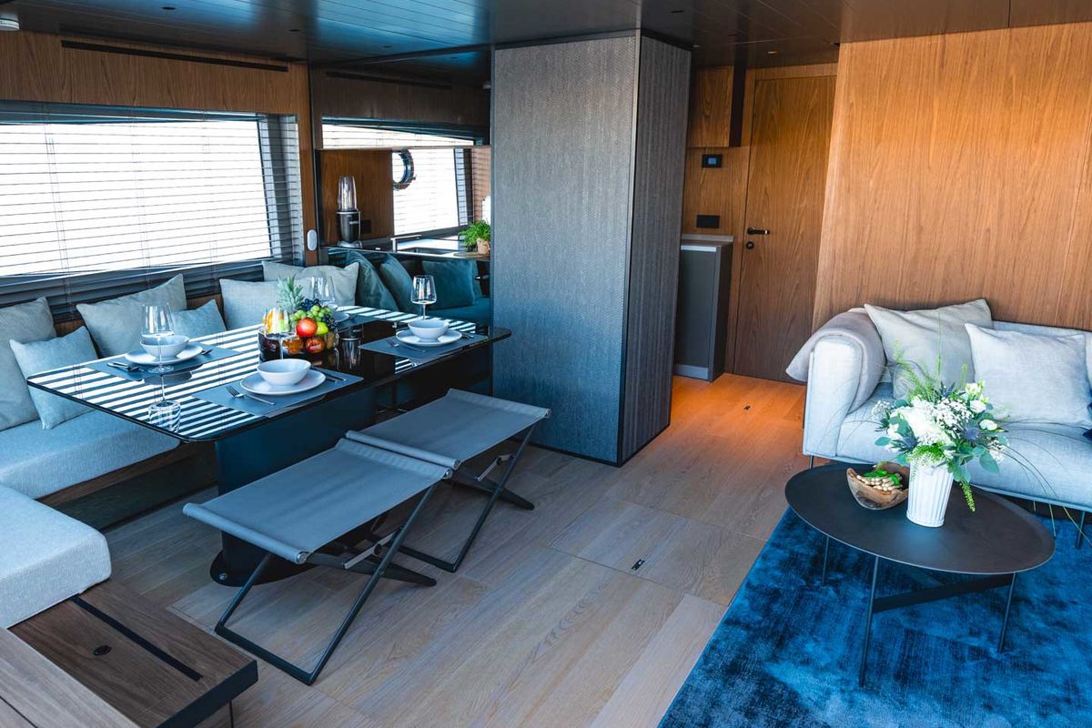 Salon of Kimani, a Bluegame BG74 yacht at Punat, Croatia