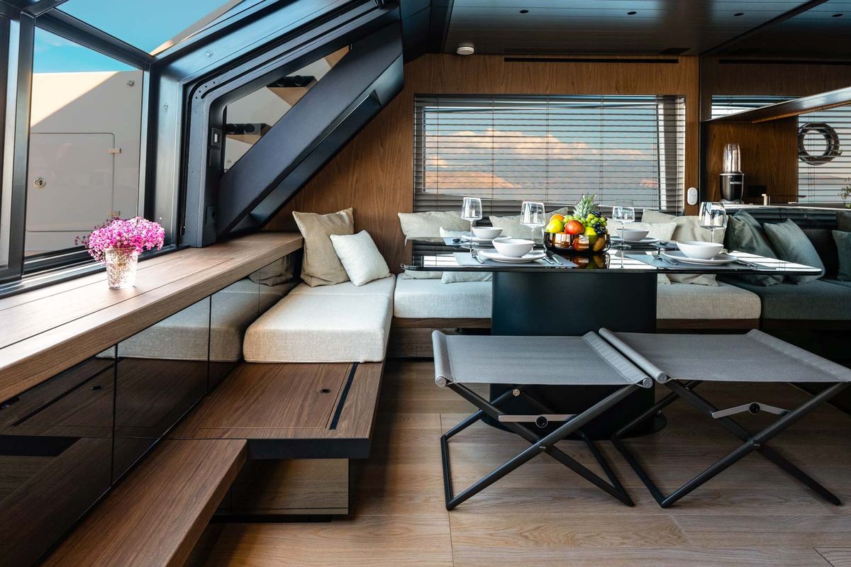 Salon of Kimani, a Bluegame BG74 yacht at Punat, Croatia
