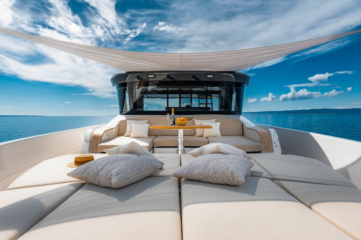 Deck of Kimani, a Bluegame BG74 yacht at Punat, Croatia