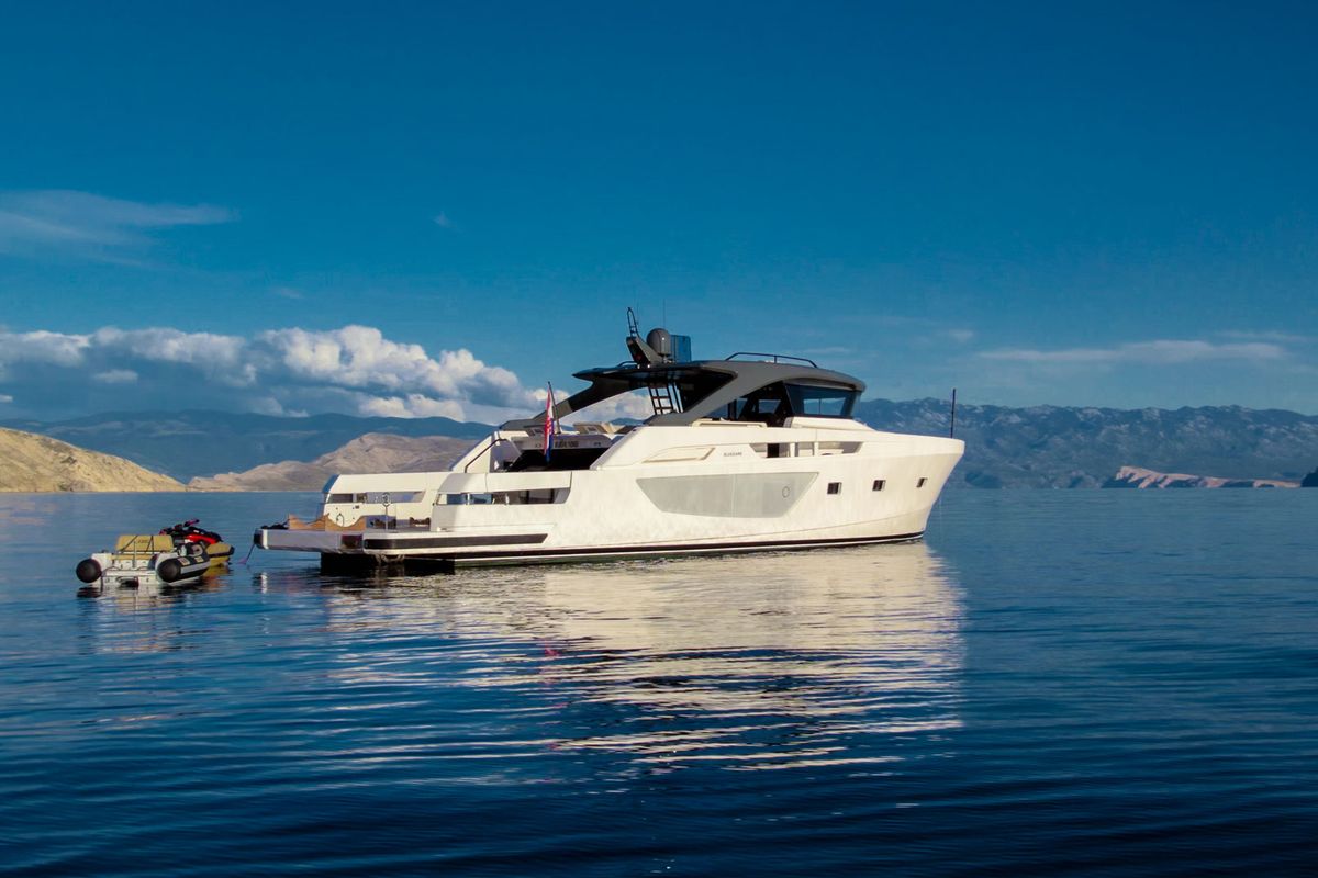 Exterior view of Kimani, a Bluegame BG74 yacht at Punat, Croatia