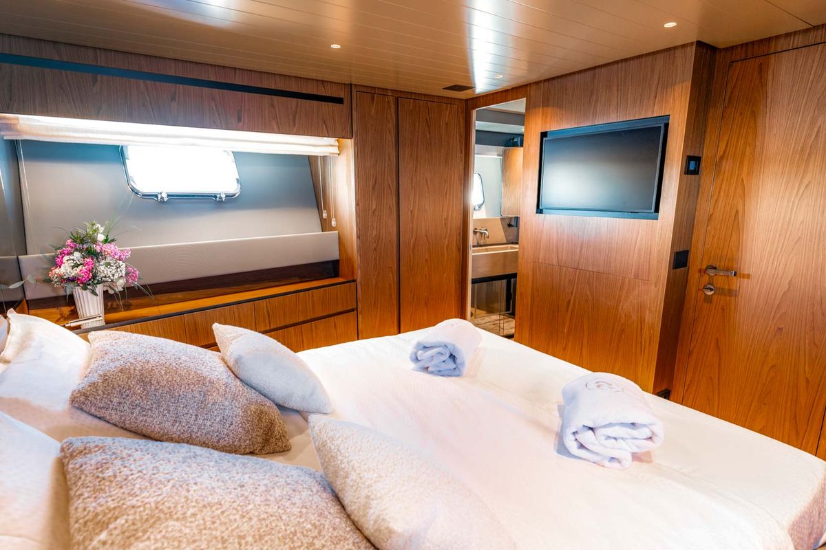 Cabin on Kimani, a Bluegame BG74 yacht at Punat, Croatia
