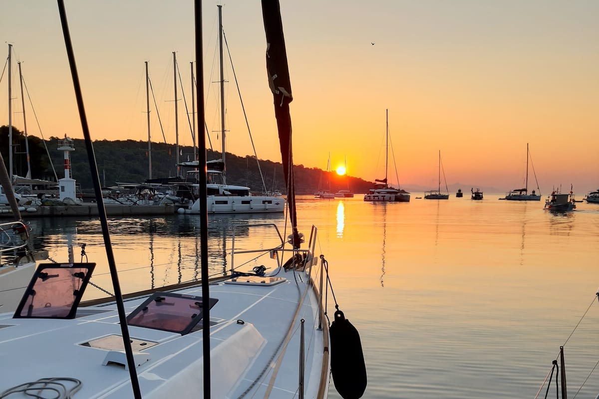 Exterior view of Sifnos 43.1, a Beneteau Oceanis 43 sailboat at Marina Delta Kallithea, Greece