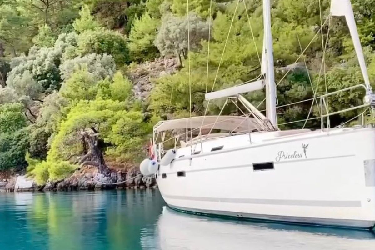 Head on Priceless, a Bavaria Cruiser 40 sailboat at Fethiye, Turkey