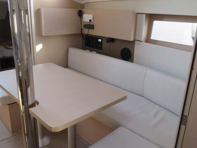 Salon of Lina, a Beneteau Oceanis 38 sailboat at Procida, Italy