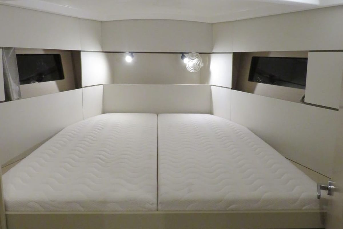 Cabin on Lina, a Beneteau Oceanis 38 sailboat at Procida, Italy