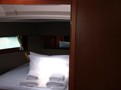 Cabin on Zeus, a Beneteau Oceanis 38.1 sailboat at Lavreotiki Municipal Unit, Greece