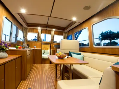 Salon of Adagio, a Linssen Grand Sturdy 35.0 Sedan other at Kinrooi, Belgium