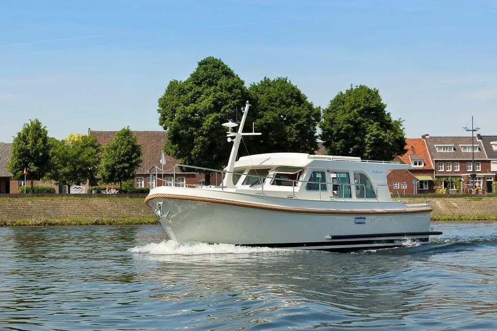 Exterior view of Adagio, a Linssen Grand Sturdy 35.0 Sedan other at Kinrooi, Belgium