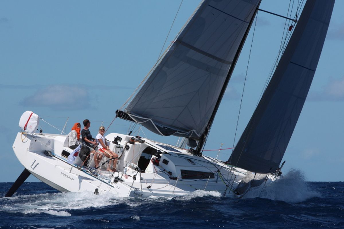 Exterior view of Purple Rain, a Pogo Structures Pogo 12.5 sailboat at Alameda, United States