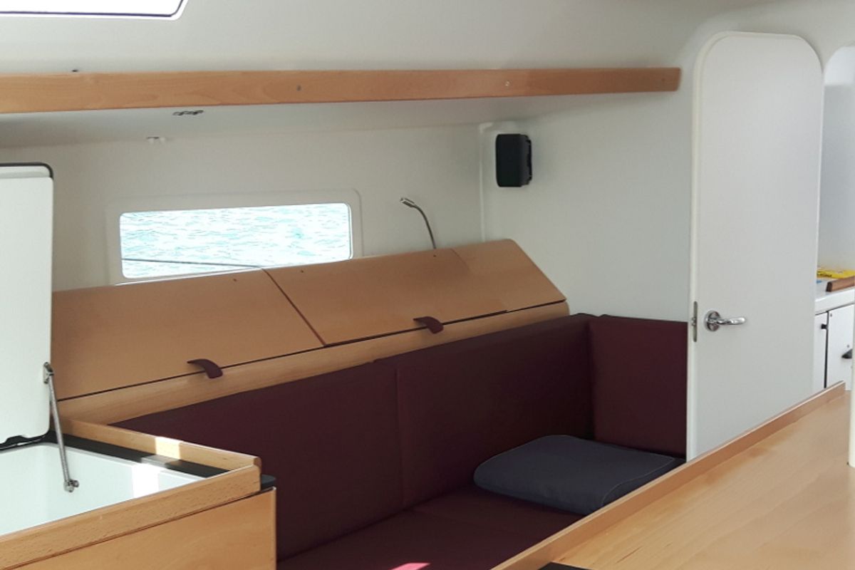 Salon of Purple Rain, a Pogo Structures Pogo 12.5 sailboat at Alameda, United States