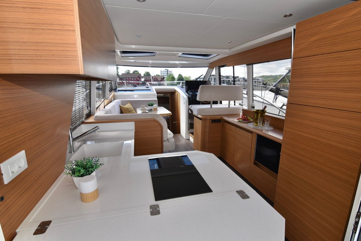 Galley of Kviteseid, a Greenline 39 motorboat at Porsgrunn, Norway