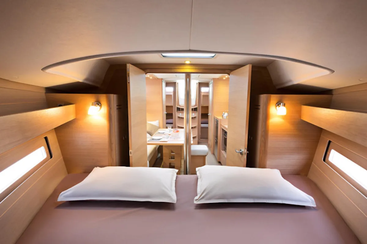 Cabin on AF-D382(II), a Dufour 382 Grand Large sailboat at Municipal Unit of Lefkada, Greece