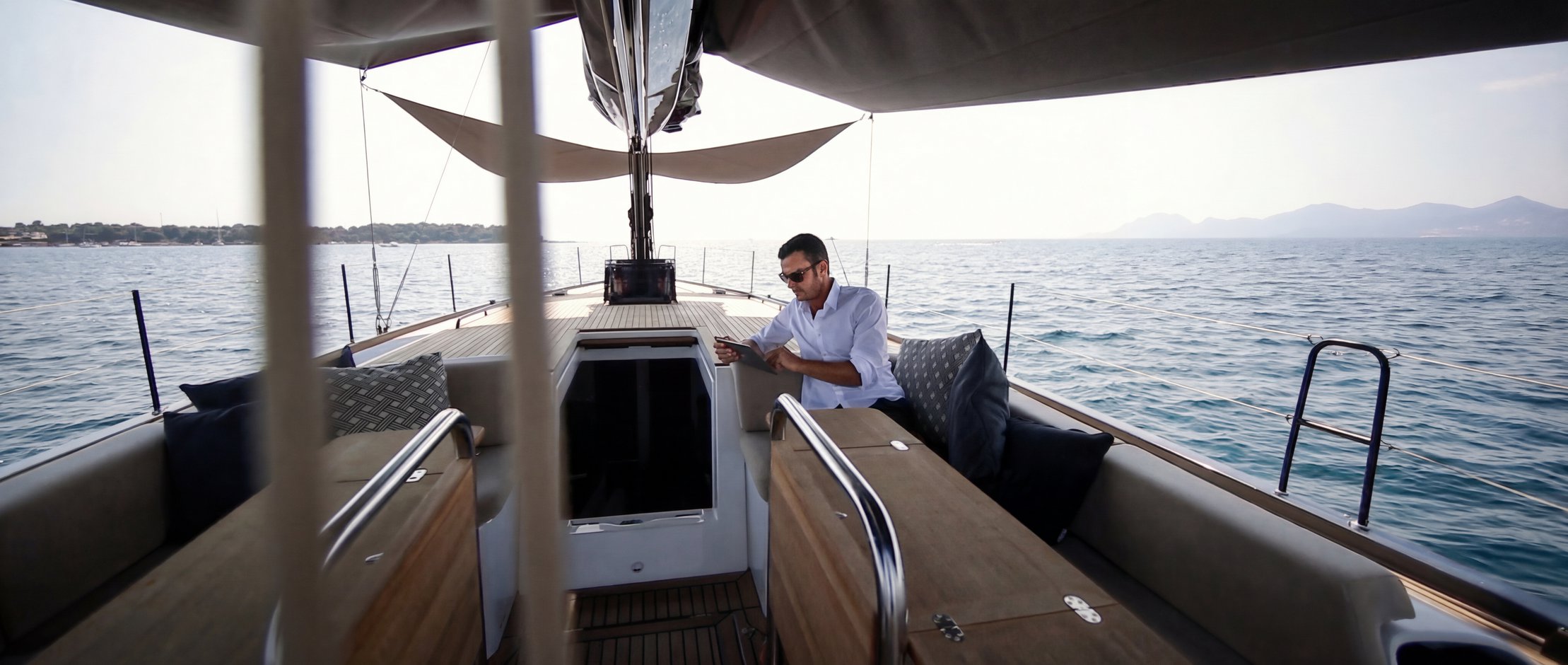 Moana, a Beneteau First 53 sailboat at Ibiza, Spain