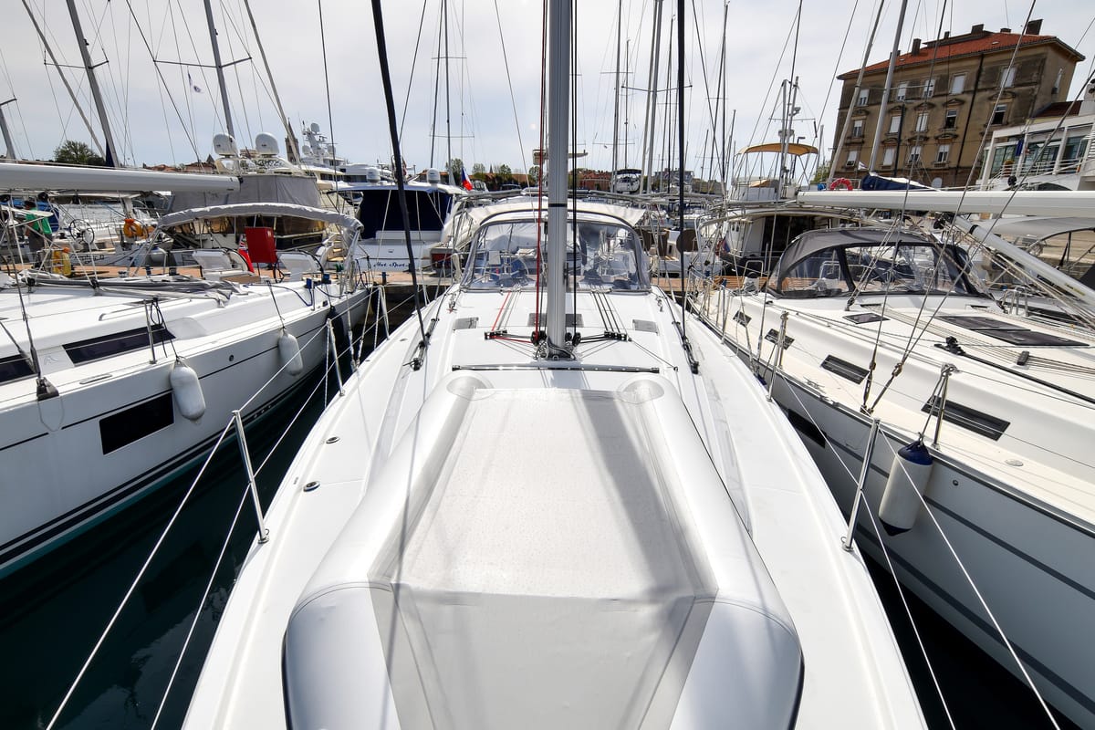 Deck of Eylin, a Beneteau Oceanis 40.1 sailboat at Zadar, Croatia