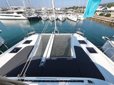 Deck of NAMI, a Lagoon 38 catamaran at Općina Sukošan, Croatia