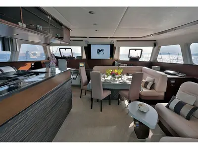 Salon of Anassa, a Sunreef Yachts Sunreef 62 catamaran at Keramoti, Greece