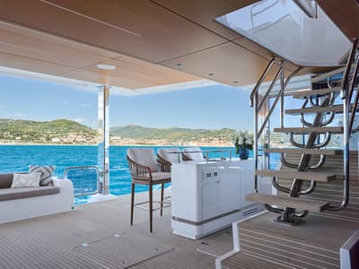 Cabin on ATRAVERSIA, a Gulet x-reuse catamaran at Imperia, Italy