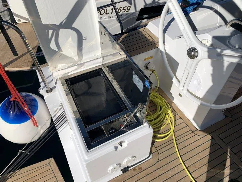 Deck of Lena, a Elan Impression 45.1 sailboat at Grad Pula, Croatia