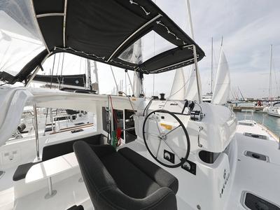 Cockpit of Mari, a Lagoon 40 catamaran at Općina Sukošan, Croatia