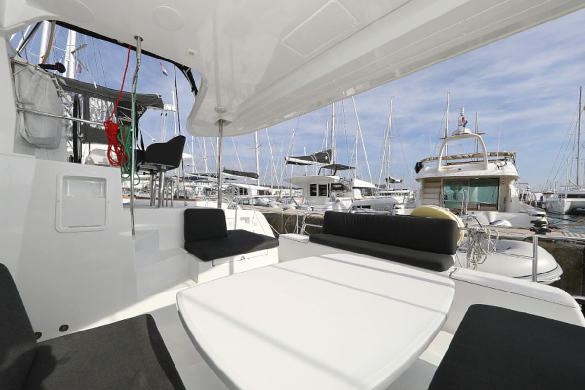 Deck of Mari, a Lagoon 40 catamaran at Općina Sukošan, Croatia
