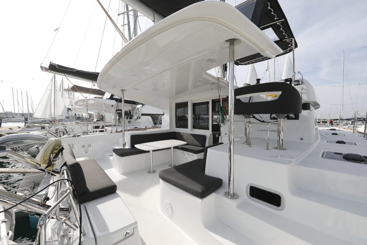 Deck of Mari, a Lagoon 40 catamaran at Općina Sukošan, Croatia