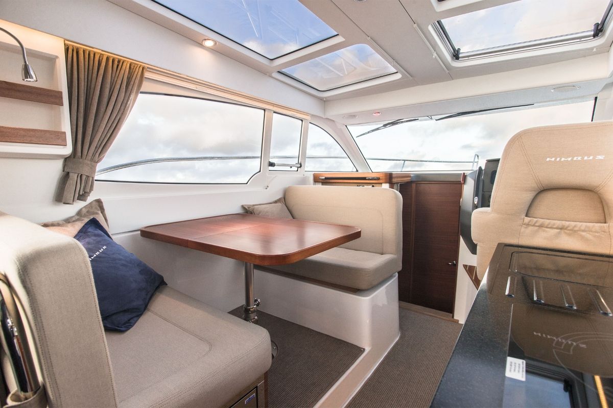 Salon of DALMATIA, a Nimbus 305 Coupe motorboat at Split, Croatia