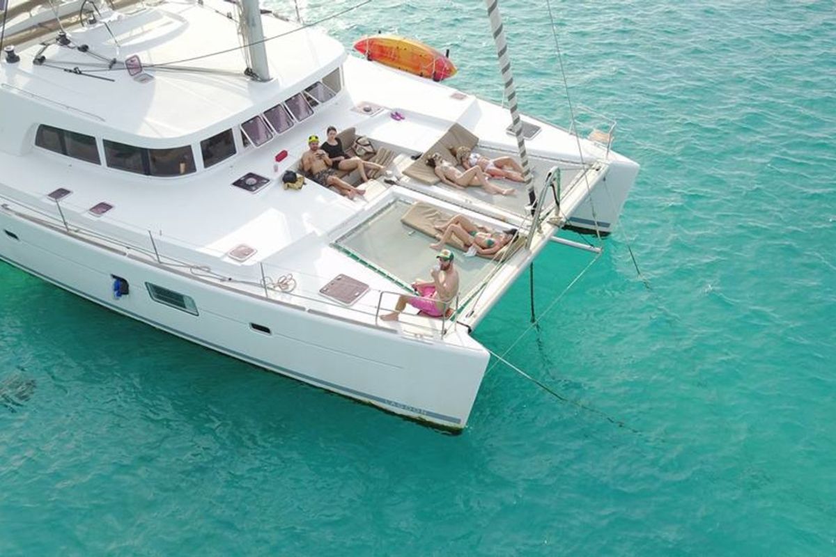 Deck of Vip One, a Lagoon 500 catamaran at San Blas, Corazon de Jesus, Panama